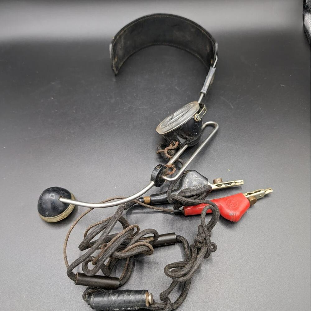 Vintage Linemans Headset Phone line repair Not tested For Parts only AS IS